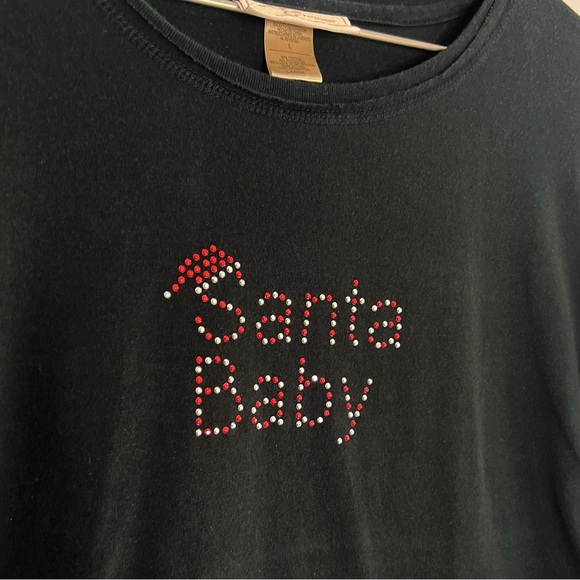 Santa Baby Black Long Sleeve Shirt (Size L) - Picture 3 of 4